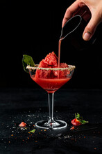 Watermelon And Strawberry Cocktail