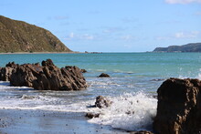Eastbourne Beach And Rocks, Lower Hutt New Zealand 