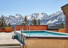 Architecture Image Of Private Pool And Snow Mountains 