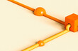 © Giada Canu/Stocksy - Orange tubes connecting with a cube -  copyspace