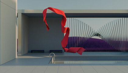 Cloth floating in a minimal space