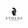 The Beauty Greek Roman Goddess Athena Minerva Logo Design