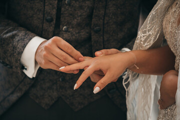 Sticker - Groom putting the ring on bride's finger