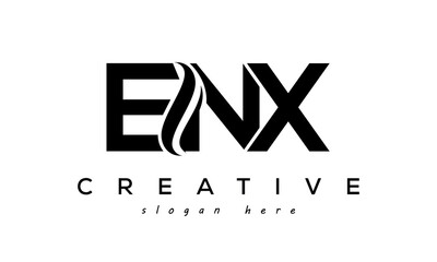 Letter ENX creative logo design vector	