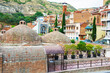 Sulfur baths located in Tbilisi. A feature of the architecture is the red brick vaulted domes.
