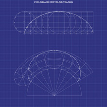 Cycloid And Epicycloid Tracing On Technic Background
