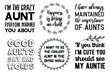 © Renat - Set of Calligraphy sayings for print. about aunt, auntie Vector Quotes about