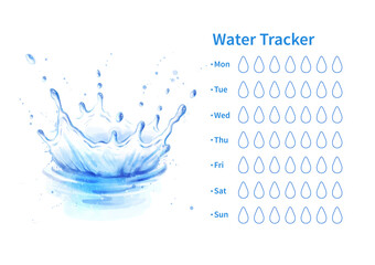 Water tracker with water splash crown