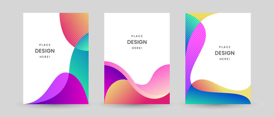 colorful cover design template abstract fluid background