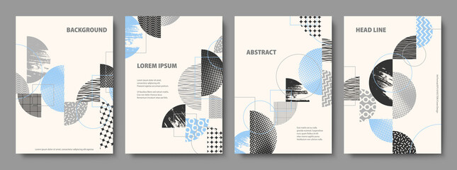 
Set of Geometric Backgrounds. Collage Style Cover Design Templates. Vector Illustration.
