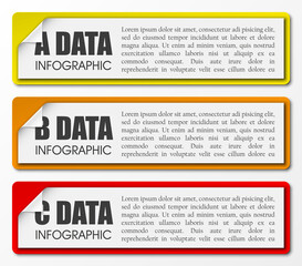 Fototapete - Information infographic statistic vector presentation. Graphic composition for your business presentations. Three glossy strip for your annotations. 3 color sticker for registration of proposals
