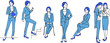 © K&M - 会社員女性OL青blue