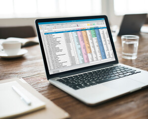 Wall Mural - spreadsheet document information financial startup concept