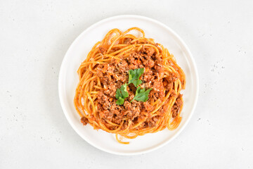 Poster - Spaghetti bolognese pasta on plate