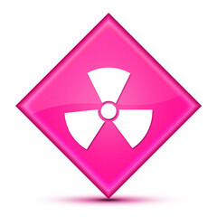 Wall Mural - Radiation icon isolated on special blue diamond button illustration