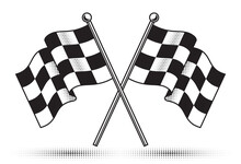 Vector Checkered Flags - Reached The Goal. Gradient Free