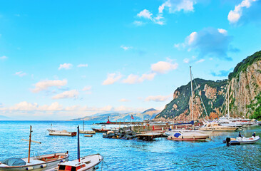 Poster - The boats and small yachts in Marina Grande of Capri, Italy