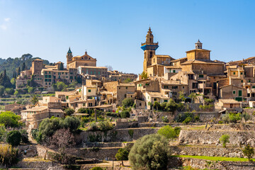 Poster - Beautiful view of the stairs and the buildings in Valldemossa, Mallorca Spain on a sunny day