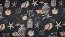 Pattern With Sea Shells And Star Fish On Fabric