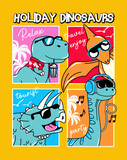 Fototapeta Dinusie - Dinosaurios de vacaciones