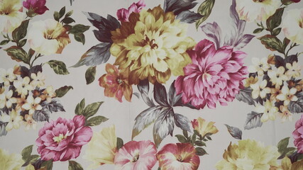 Wall Mural - flowers in the garden on fabric