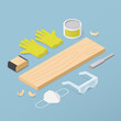 © Isovector - Isometric Woodworking Vector Illustration