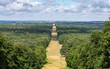 The Avenue de Beaux Monts is a famous promenade into the forest from the Château de Compiègne. View from the belvedere.