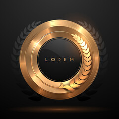 golden circle template with laurel wreath