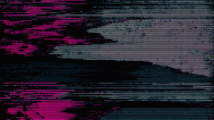 Wall Mural - glitch noise static television vfx pack. visual video effects stripes background, tv screen no signa