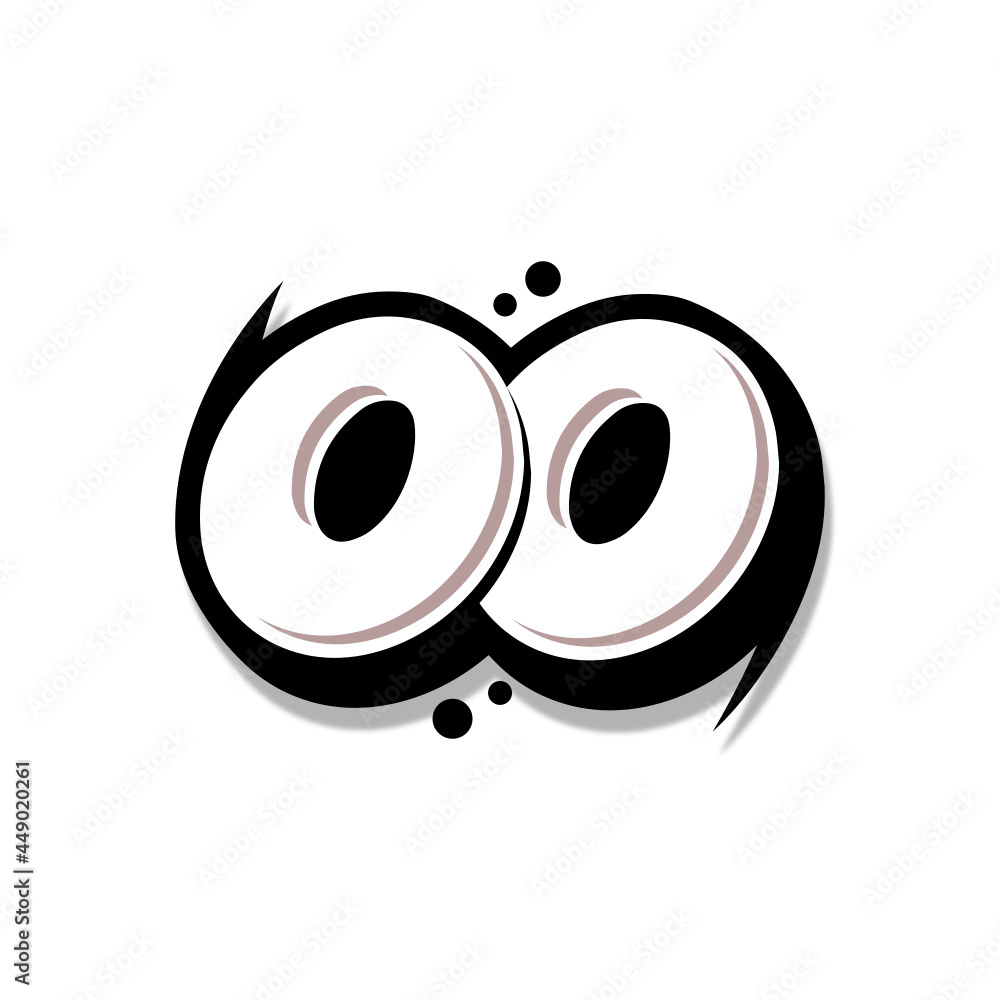 Simple Initial Logo Lettering Cartoon Grafity Black and White OO Stock ...