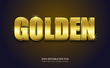 Wall Mural - Gold 3D editable text style effect	