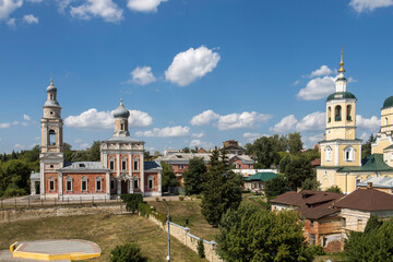 Wall Mural - three churches on the Cathedral Hill - Assumption, Elijah the Prophet and Trinity, view from the Serpukhov Kremlin. Moscow region, Russia