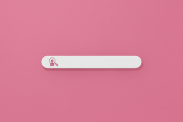 Leinwandbilder - Internet Person Information Search Bar Icon. 3d Rendering