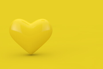 Aufkleber - Yellow Heart as Duotone Style. 3d Rendering