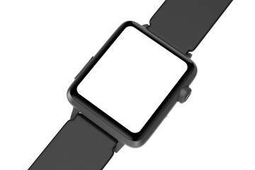Aufkleber - Black Modern Smart Watch Mockup and Strap with Blank Screen for Your Design Closeup. 3d Rendering