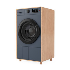 Poster - Abstract Modern Fashion Elegant Wooden Washing Machine. 3d Rendering
