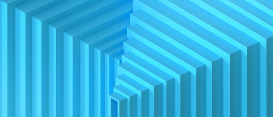 Wall Mural - Abstract futuristic Background. Ladders and illusions in business concepts with different goals on blue. banner, Copy Space, poster-3d Rendering