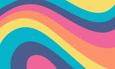 Wall Mural - Colourful retro groovy background