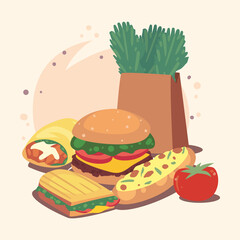 Wall Mural - home food and bag