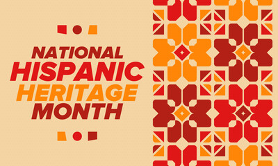 National Hispanic Heritage Month in September and October. Hispanic and Latino Americans culture. Celebrate annual in United States. Poster, card, banner and background. Vector illustration