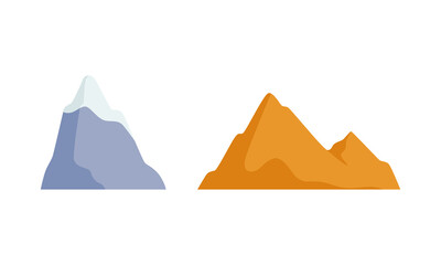 Wall Mural - Simple Mountain and Rock as Landscape and Environment Element Vector Set