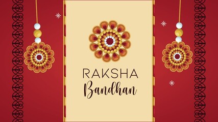 Canvas Print - raksha bandhan celebration lettering with floral decorations poster