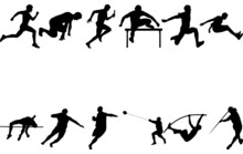 Track And Field Men Silhouette Vector 