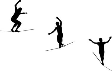 Slacklining Silhouette Vector 