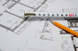 © Алексей Ковалев - Architectural project, ruler and pencil. Construction background.
