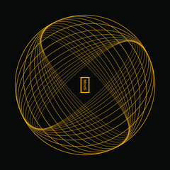 Wall Mural - Yellow rotated circle shape. Vector illustration. Trendy design element for frame, round technology logo, sign, symbol, web pages, prints, posters, template, pattern and abstract background