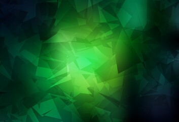 Wall Mural - dark green vector template with chaotic poly shapes.