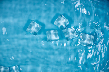 Canvas Print - Cool transparent ice in summer