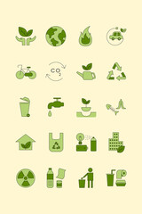 Wall Mural - Environment icon design elements vector set