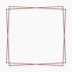 Sticker - Square bronze frame on white background vector